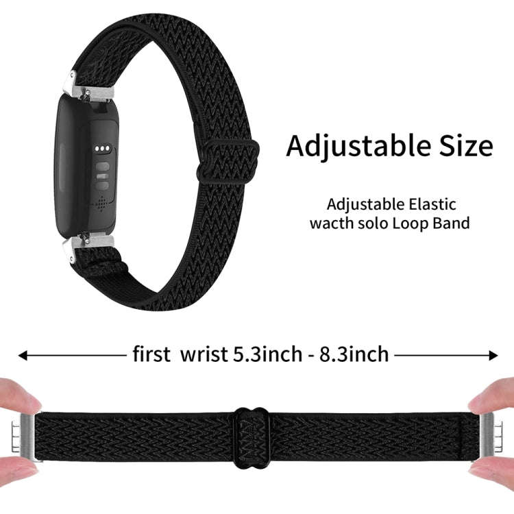 For Fitbit Inspire 3 Buckle Wave Braided Nylon Watch Band(Black)