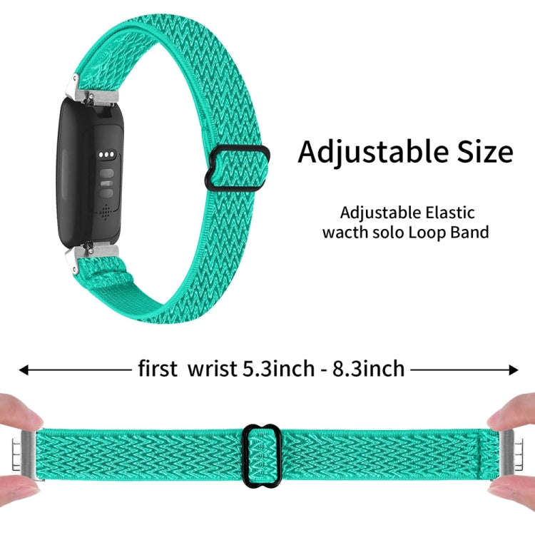 For Fitbit Inspire 3 Buckle Wave Braided Nylon Watch Band(Teal)