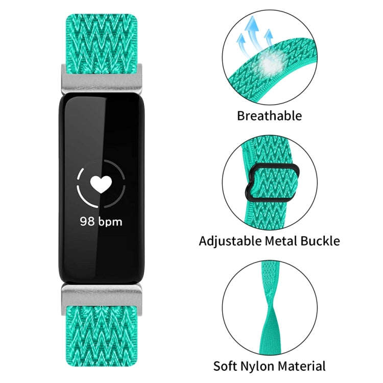 For Fitbit Inspire 3 Buckle Wave Braided Nylon Watch Band(Teal)