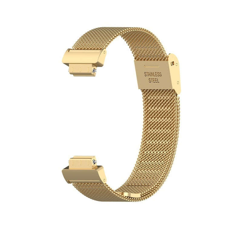 For Fitbit Inspire 3 Buckle Fine Mesh Stainless Ssteel Watch Band(Gold)