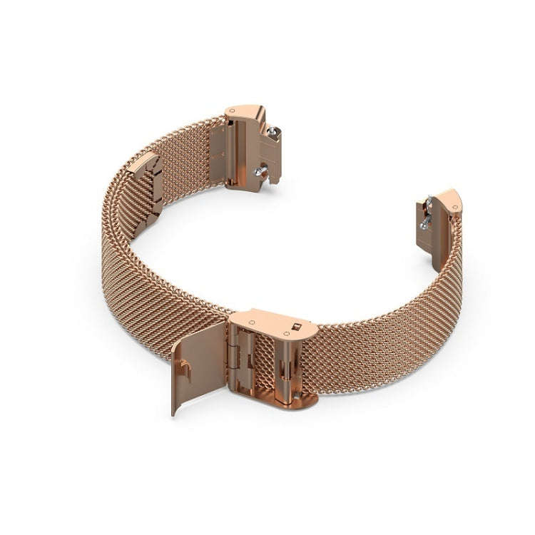 For Fitbit Inspire 3 Buckle Fine Mesh Stainless Ssteel Watch Band(Rose Gold)