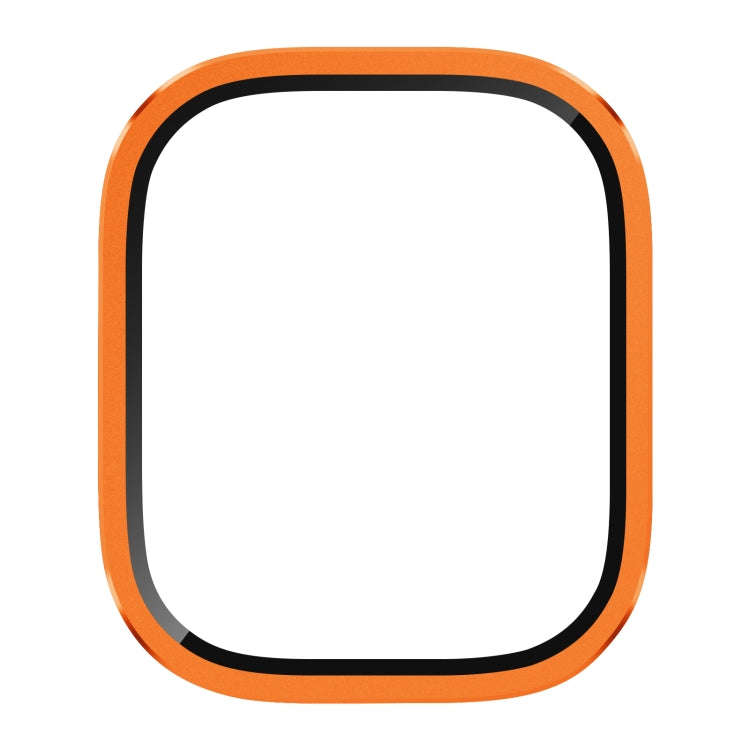 For Apple Watch Ultra 49mm Aluminum Alloy Frame Integrated Tempered Film(Orange)