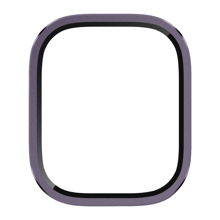 For Apple Watch Ultra 49mm Aluminum Alloy Frame Integrated Tempered Film(Purple)
