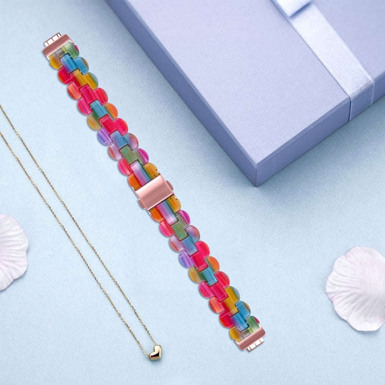 For Fitbit Inspire 3 Oval Resin Replacement Watch Band(Rainbow)