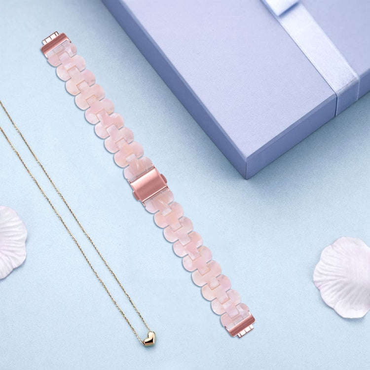 For Fitbit Inspire 3 Oval Resin Replacement Watch Band(Pink Flower)