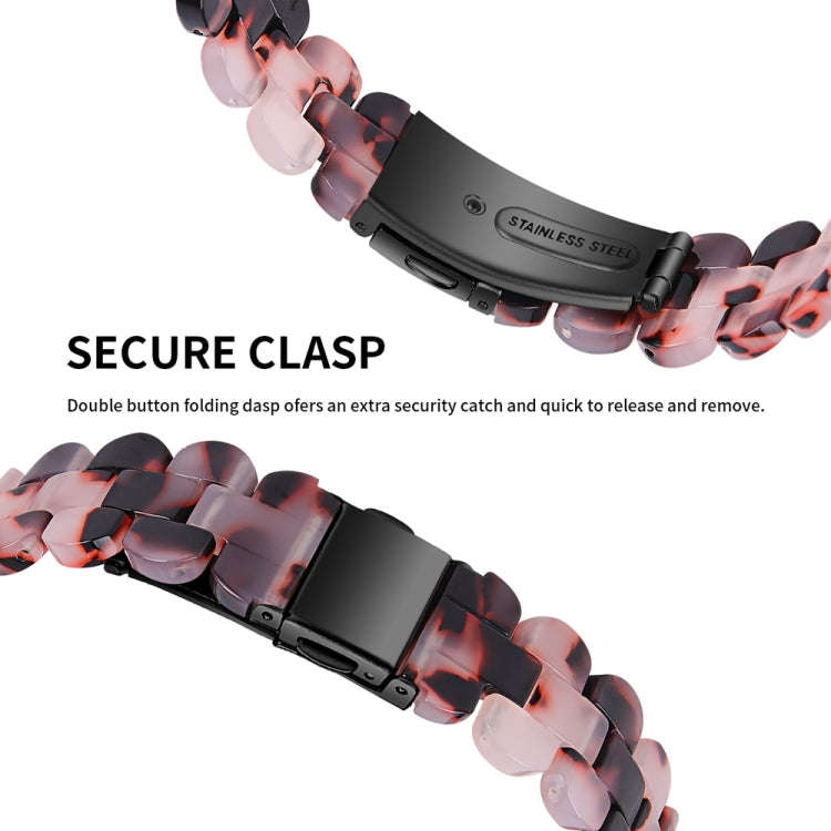 For Fitbit Inspire 3 Oval Resin Replacement Watch Band(Tortoise Flower)