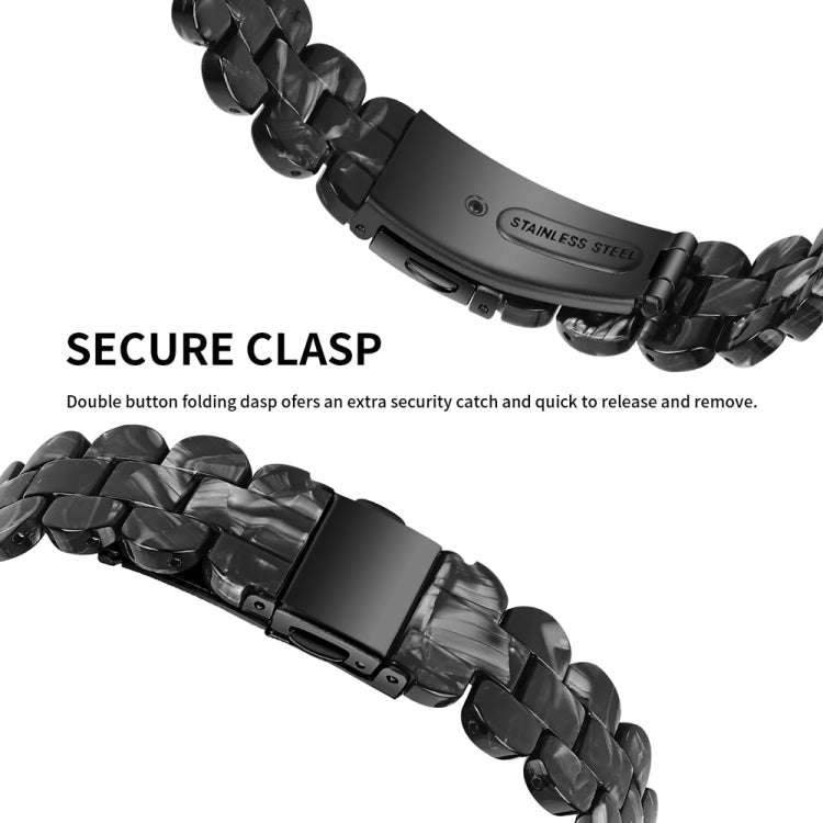 For Fitbit Inspire 3 Oval Resin Replacement Watch Band(Black Flower)