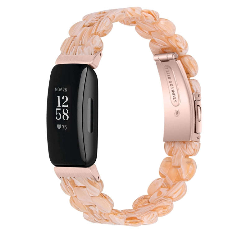 For Fitbit Inspire 3 Oval Resin Replacement Watch Band(Silk White)