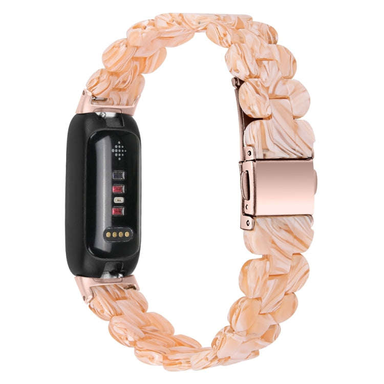 For Fitbit Inspire 3 Oval Resin Replacement Watch Band(Silk White)