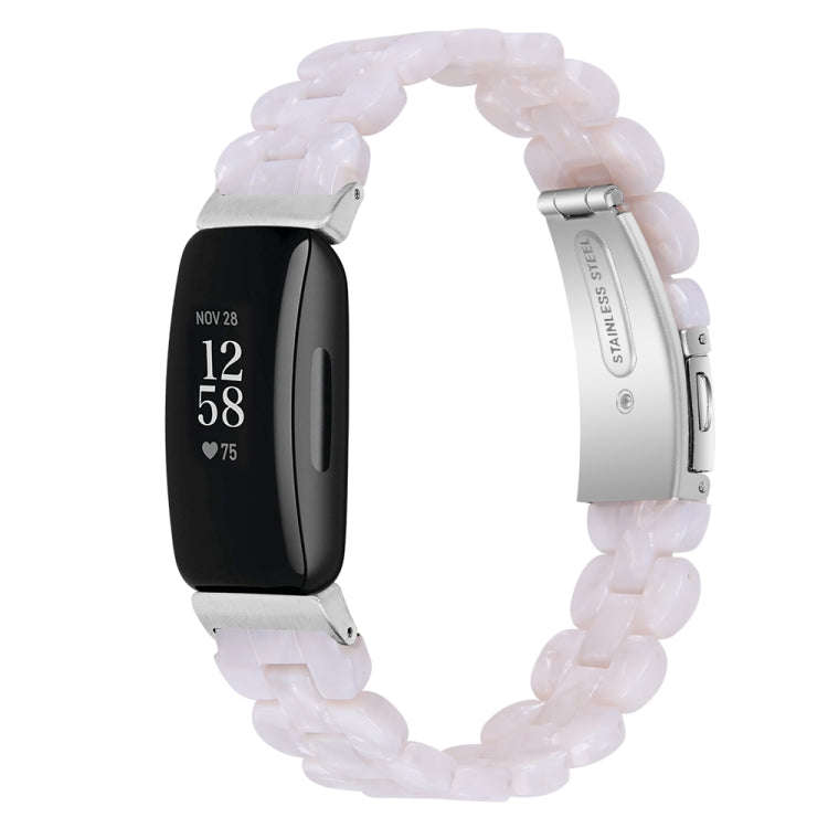 For Fitbit Inspire 3 Oval Resin Replacement Watch Band(Pearl White)