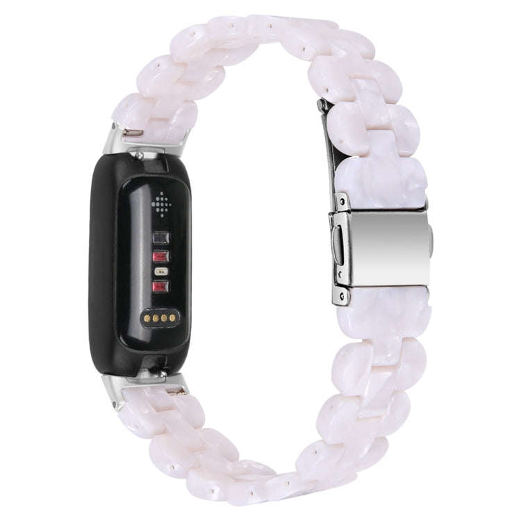 For Fitbit Inspire 3 Oval Resin Replacement Watch Band(Pearl White)