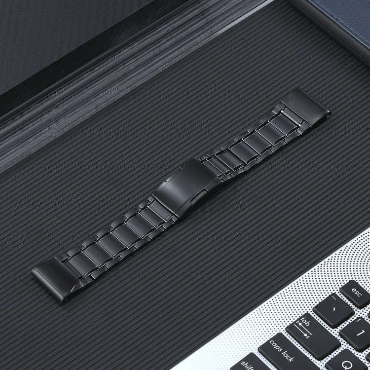 For Garmin Forerunner 965/955/945/935 22mm Quick Release Five Bead Titanium Steel Watch Band(Black)