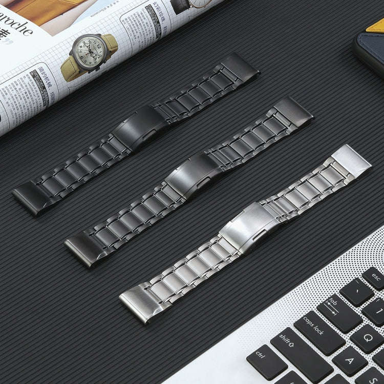 For Garmin Forerunner 965/955/945/935 22mm Quick Release Five Bead Titanium Steel Watch Band(Black)