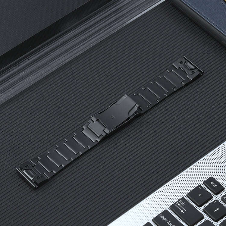 For Garmin Tactix 7 Pro/Fenix 7X/6X Pro 26mm Quick Release Five Bead Titanium Steel Watch Band(Bl...