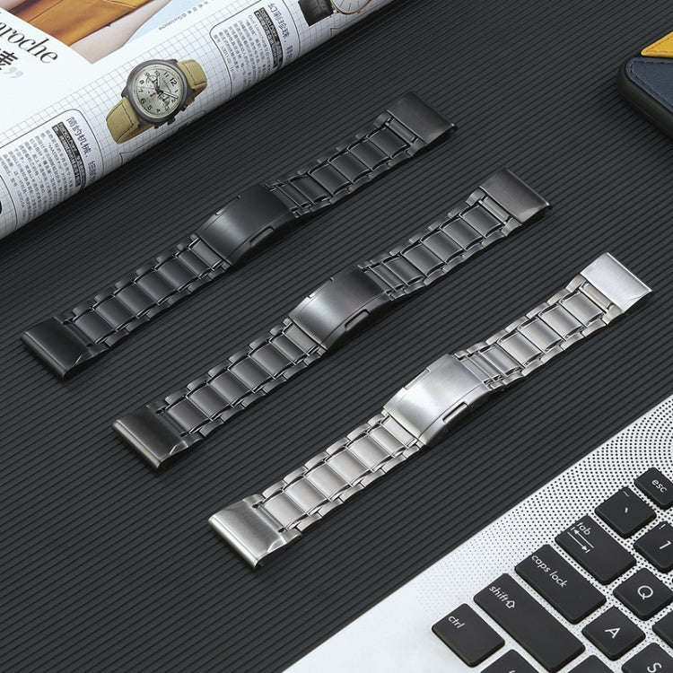 For Garmin Tactix 7 Pro/Fenix 7X/6X Pro 26mm Quick Release Five Bead Titanium Steel Watch Band(Bl...