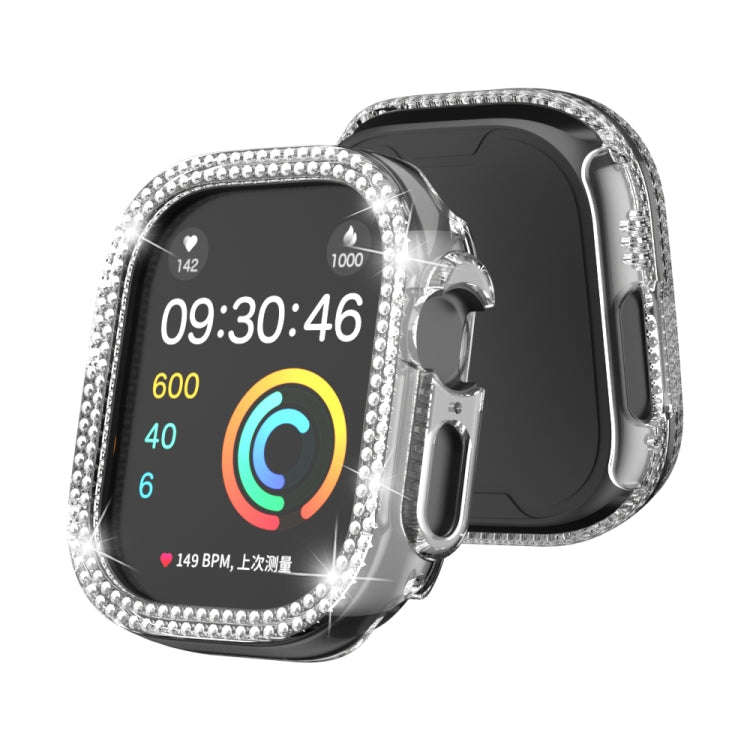 For Apple Watch Ultra 2 / Ultra 49mm Double Row Diamond Hollow PC Watch Case(Transparent)