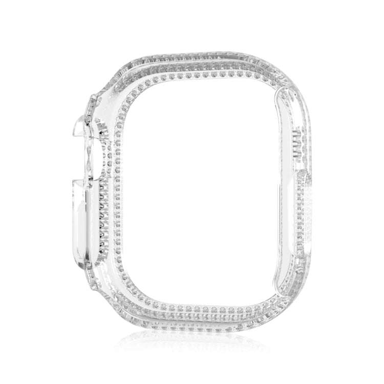 For Apple Watch Ultra 2 / Ultra 49mm Double Row Diamond Hollow PC Watch Case(Transparent)
