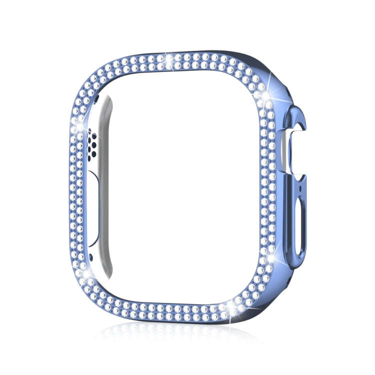 For Apple Watch Ultra 2 / Ultra 49mm Double Row Diamond Hollow PC Watch Case(Blue)