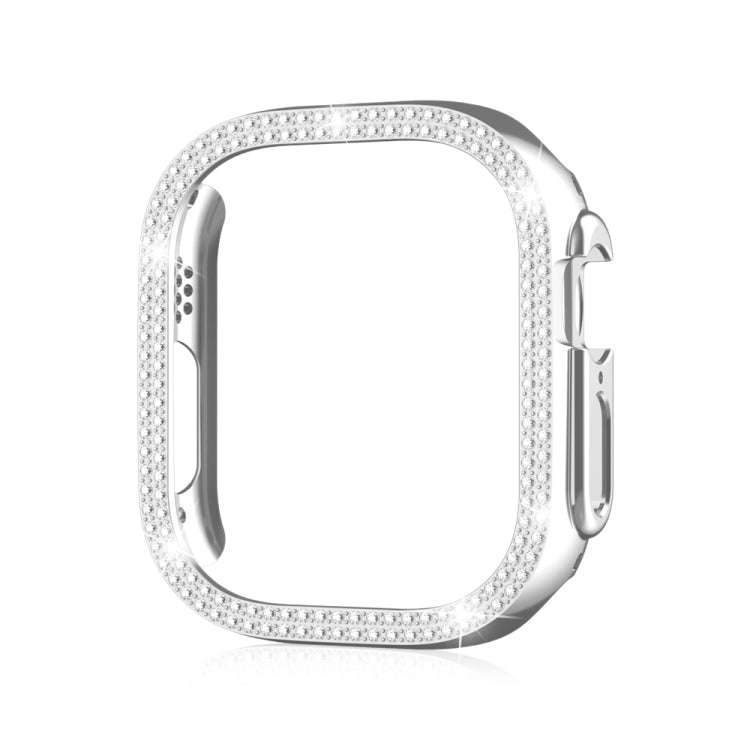 For Apple Watch Ultra 2 / Ultra 49mm Double Row Diamond Hollow PC Watch Case(Silver)