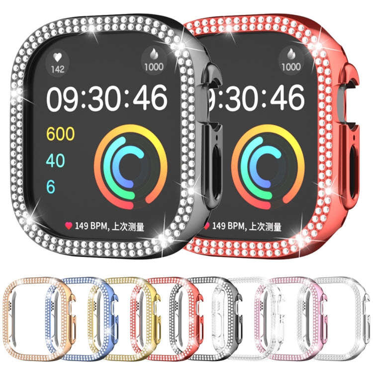 For Apple Watch Ultra 2 / Ultra 49mm Double Row Diamond Hollow PC Watch Case(Silver)