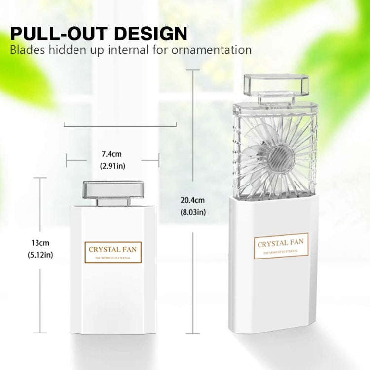 Perfume Shape Portable Fan Hidden Blade Fan(White)