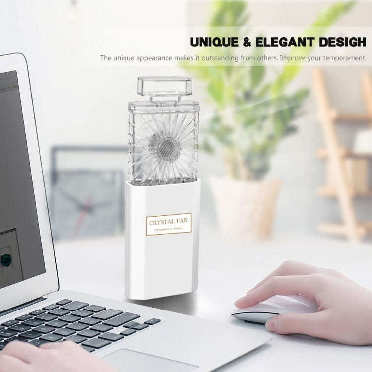 Perfume Shape Portable Fan Hidden Blade Fan(White)