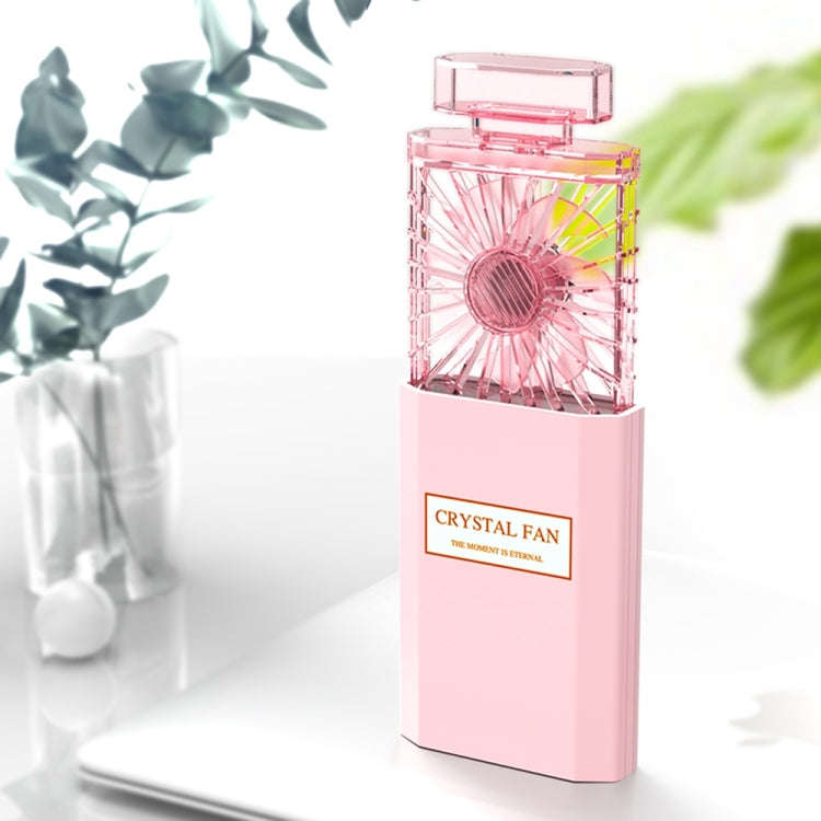 Perfume Shape Portable Fan Hidden Blade Fan(Pink)