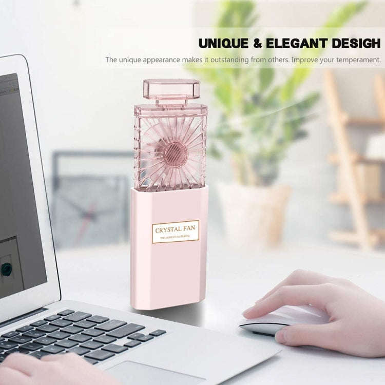 Perfume Shape Portable Fan Hidden Blade Fan(Pink)