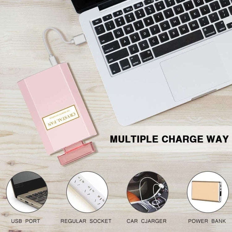 Perfume Shape Portable Fan Hidden Blade Fan(Pink)