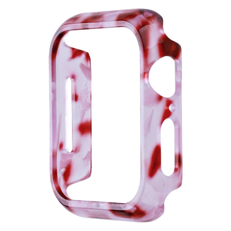 For Apple Watch Series 9 / 8 / 7 41mm Printed Resin PC Watch Case(Peach Pink)