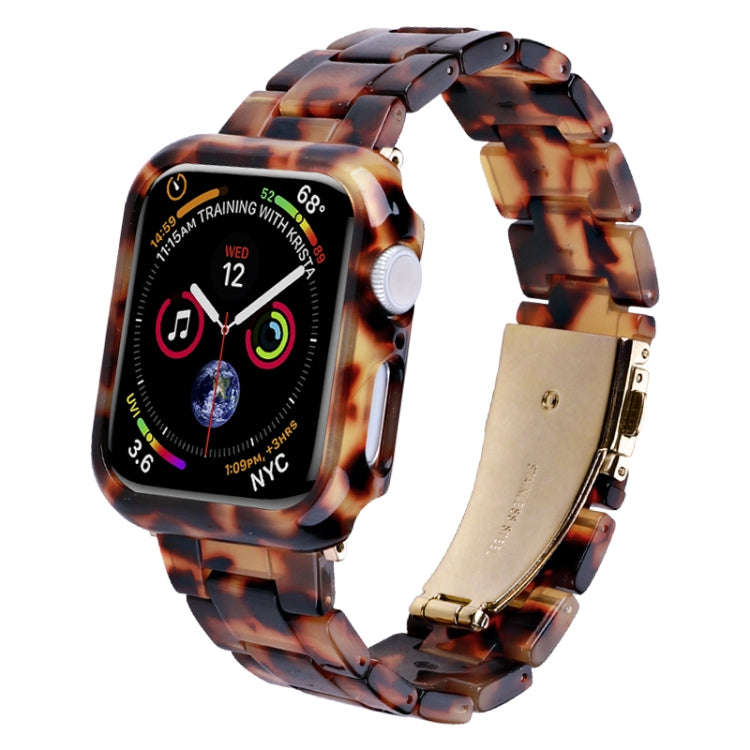 For Apple Watch Series 6/5/4/SE 40mm Printed Resin PC Watch Band Case Kit(Rainbow)