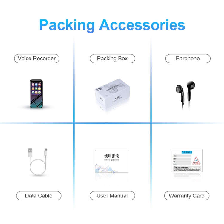 16GB M15 Multi-function Smart Voice Recorder MP3 Hifi Sound Music Player Walkman, Bluetooth Version
