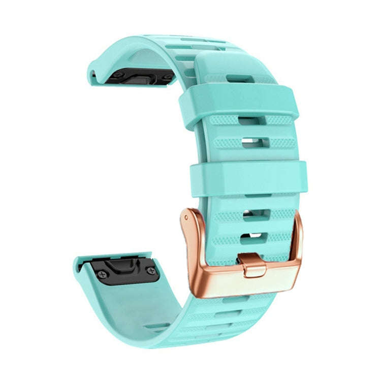 For Garmin Fenix 7S / 6S Pro / 5S Plus 20mm Rose Gold Buckle Quick Release Silicone Watch Band(Mi...