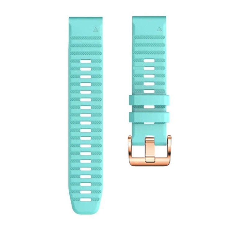For Garmin Fenix 7S / 6S Pro / 5S Plus 20mm Rose Gold Buckle Quick Release Silicone Watch Band(Mi...