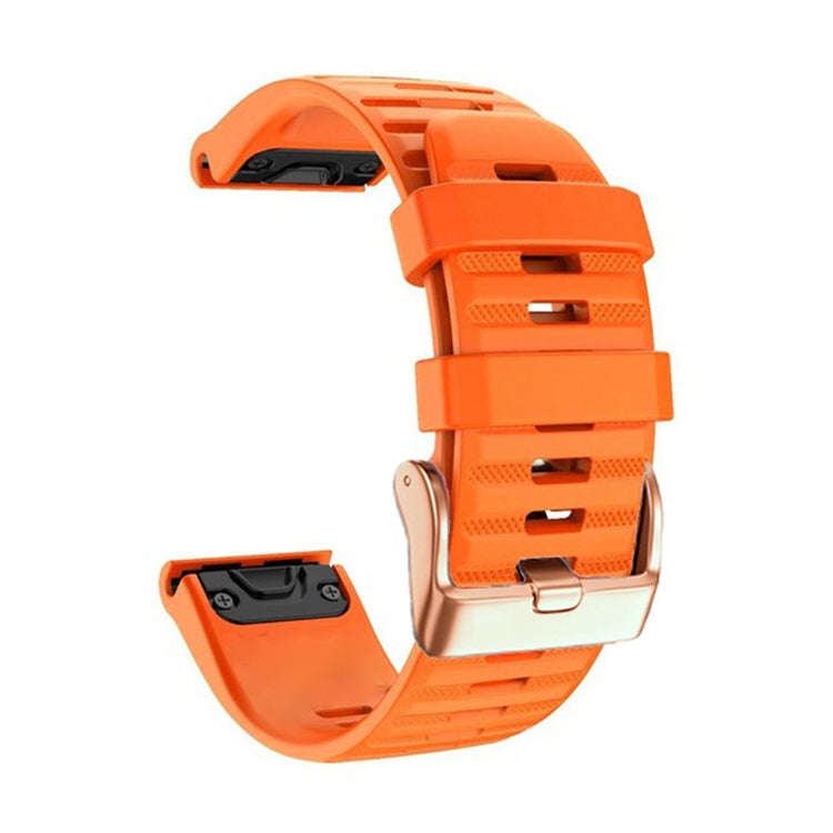 For Garmin Fenix 7S / 6S Pro / 5S Plus 20mm Rose Gold Buckle Quick Release Silicone Watch Band(Or...