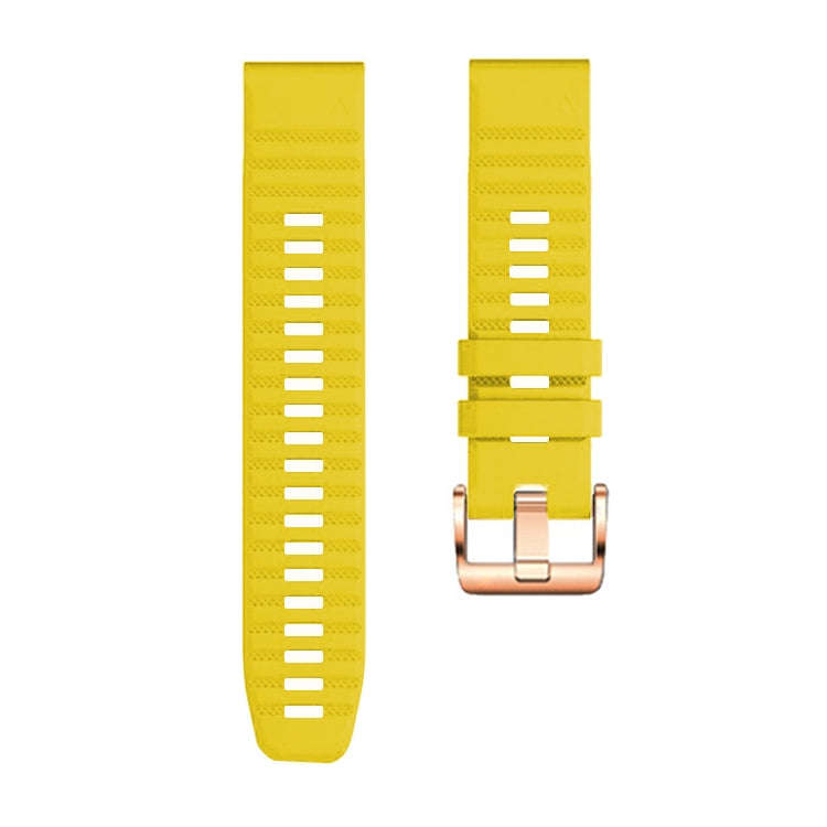 For Garmin Fenix 7S / 6S Pro / 5S Plus 20mm Rose Gold Buckle Quick Release Silicone Watch Band(Ye...