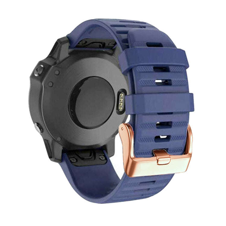 For Garmin Fenix 7S / 6S Pro / 5S Plus 20mm Rose Gold Buckle Quick Release Silicone Watch Band(Mi...