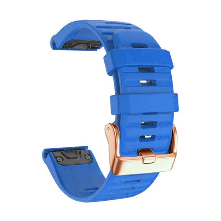 For Garmin Fenix 7S / 6S Pro / 5S Plus 20mm Rose Gold Buckle Quick Release Silicone Watch Band(Da...