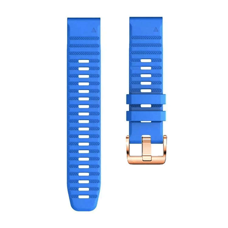 For Garmin Fenix 7S / 6S Pro / 5S Plus 20mm Rose Gold Buckle Quick Release Silicone Watch Band(Da...