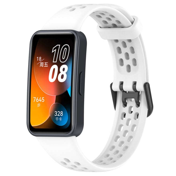 For Huawei Band 10 / 9 / 8 Solid Color Breathable Silicone Watch Band(White)