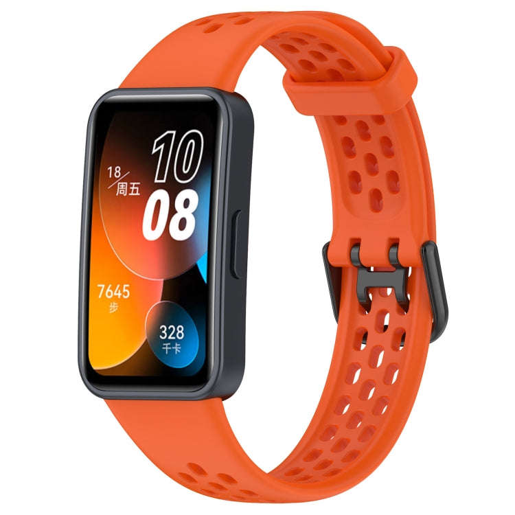 For Huawei Band 10 / 9 / 8 Solid Color Breathable Silicone Watch Band(Orange)