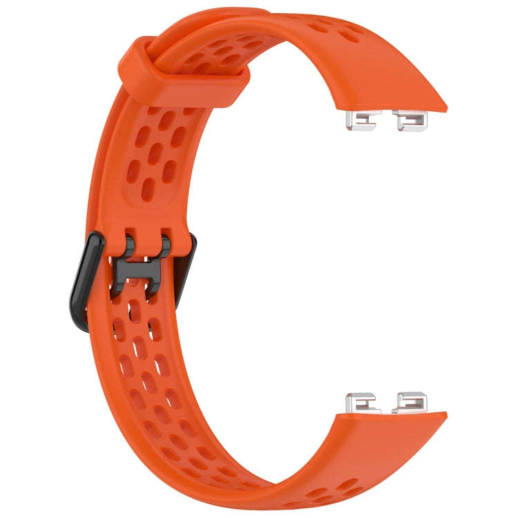For Huawei Band 10 / 9 / 8 Solid Color Breathable Silicone Watch Band(Orange)