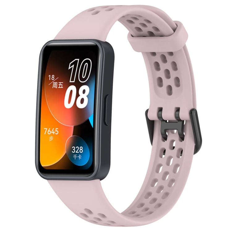 For Huawei Band 10 / 9 / 8 Solid Color Breathable Silicone Watch Band(Pink)