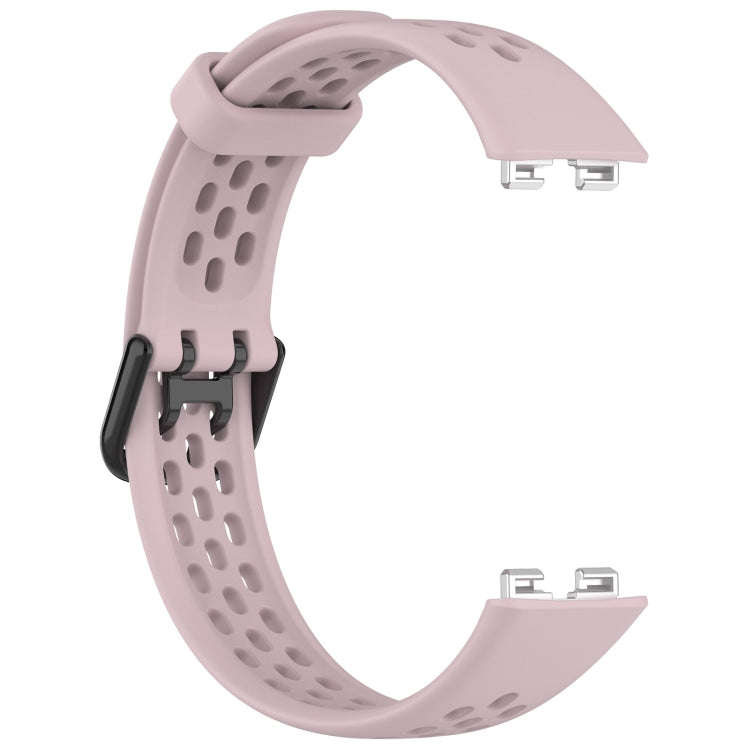 For Huawei Band 10 / 9 / 8 Solid Color Breathable Silicone Watch Band(Pink)