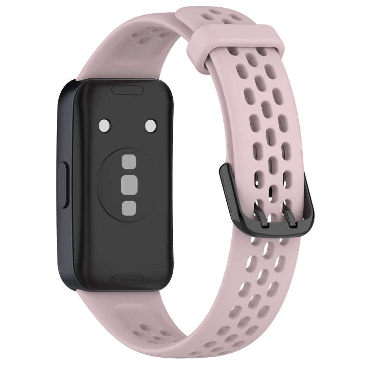 For Huawei Band 10 / 9 / 8 Solid Color Breathable Silicone Watch Band(Pink)