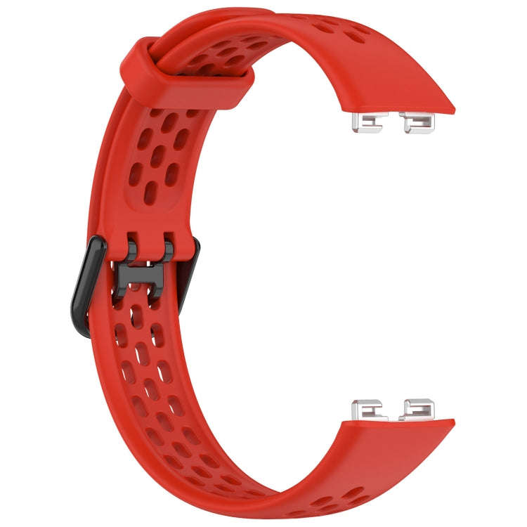For Huawei Band 10 / 9 / 8 Solid Color Breathable Silicone Watch Band(Red)