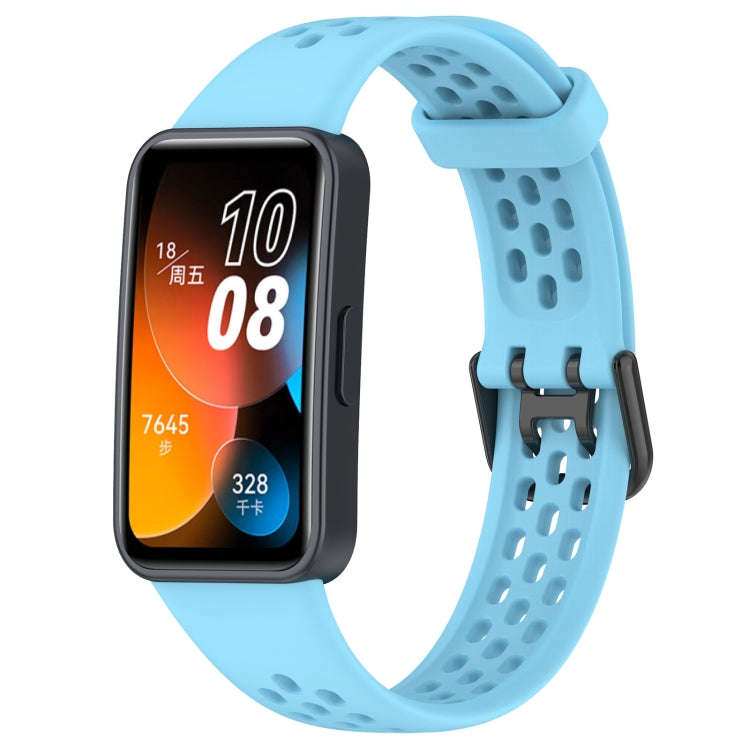For Huawei Band 10 / 9 / 8 Solid Color Breathable Silicone Watch Band(Light Blue)