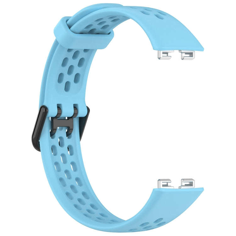 For Huawei Band 10 / 9 / 8 Solid Color Breathable Silicone Watch Band(Light Blue)