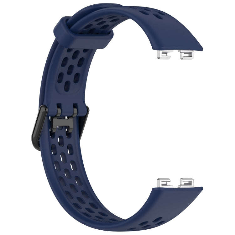 For Huawei Band 10 / 9 / 8 Solid Color Breathable Silicone Watch Band(Midnight Blue)
