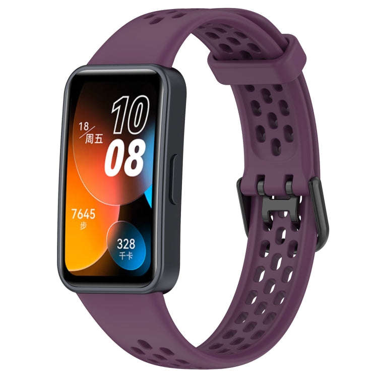 For Huawei Band 10 / 9 / 8 Solid Color Breathable Silicone Watch Band(Purple)